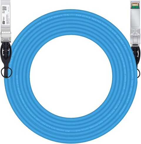كابل SFP+، 10G SFP+ DAC، 7 متر (22.97 قدم)، كابل Twinax النحاسي السلبي المباشر لـ Cisco SFP-H10GB-CU7M، Ubiquiti UniFi UC-DAC-SFP+، TP-Link، Meraki، Mikrotik، Intel، Fortinet، Netgear، أزرق in Kuwait