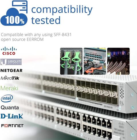 كابل SFP+، 10G SFP+ DAC، 7 متر (22.97 قدم)، كابل Twinax النحاسي السلبي المباشر لـ Cisco SFP-H10GB-CU7M، Ubiquiti UniFi UC-DAC-SFP+، TP-Link، Meraki، Mikrotik، Intel، Fortinet، Netgear، أزرق in Kuwait