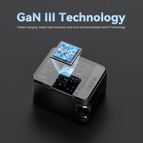 45W USB C Compact Charger, 2 Ports Wall Charger with PD 3.0 GaN III Power Adapter, Travel Charger with Foldable Plug for iPhone 15 Pro/14 Pro Max/13, iPad Pro, Galaxy S23 Ultra/S22 and More in Kuwait