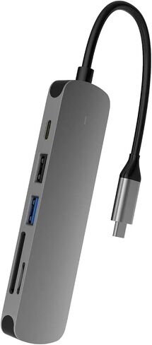 محور USB C، محول USB C 6 في 1 مع USB 3.0، 4K-HDMI، اتصال USB C/PD، قارئ بطاقة SD/TF، ​​محطة إرساء متوافقة مع كمبيوتر MacBook Pro/Air المحمول وأجهزة أخرى من النوع C 5 in Saudi Arabia