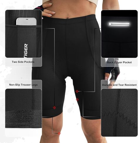 X-TIGER شورت الدراجة للسيدات مع جيوب بسحاب مبطن للمسافات الطويلة لسائقي الدراجات الجبلية وركوب الدراجات شورت UPF50+ in Kuwait