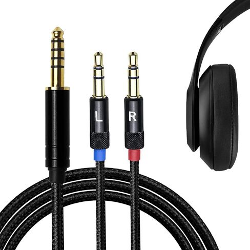 okcsc Upgrade Replacement Cable 4.4MM for Hifiman Sundara/ANANDA-BTHE4XX/HE-400i/560/OneOdio Pro-10 Headphone Gold-Plated Dual 3.5mm Jack Male Cable for Sony NW-ZX300A/ZX505WM1Z/FiiO M11 Plus 4.3ft in Saudi Arabia