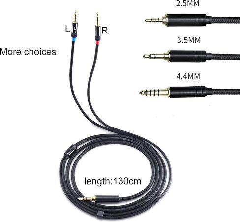 okcsc Upgrade Replacement Cable 4.4MM for Hifiman Sundara/ANANDA-BTHE4XX/HE-400i/560/OneOdio Pro-10 Headphone Gold-Plated Dual 3.5mm Jack Male Cable for Sony NW-ZX300A/ZX505WM1Z/FiiO M11 Plus 4.3ft in Saudi Arabia