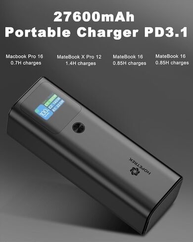 EnerGo 140 Power Bank 27600mAh|3-Port Portable Charger with 140W Output|140W USB-C Fast Charging|Smart Digital Display|Compatible with iPhone Series/iPad/Airpods/Macbook/Samsung/HP/Dell in Saudi Arabia