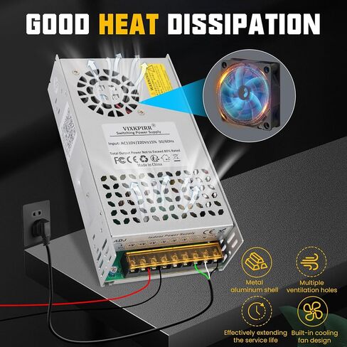 الإصدار الجديد DC 12V 30A 360W مزود الطاقة، 110V AC إلى 12V DC محول تحويل التيار الكهربائي محول محول SMPS AC إلى DC محول تبديل التيار الكهربائي بحد أقصى 30A 360W in Kuwait