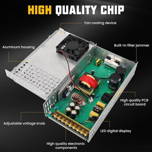 الإصدار الجديد DC 12V 30A 360W مزود الطاقة، 110V AC إلى 12V DC محول تحويل التيار الكهربائي محول محول SMPS AC إلى DC محول تبديل التيار الكهربائي بحد أقصى 30A 360W in Kuwait