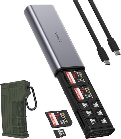 قارئ بطاقات SD بسرعة 5 جيجابت في الثانية من NewQ مع 14 فتحة لبطاقة الذاكرة بسرعة 312 ميجابايت/ثانية من النوع C SD/TF قارئ بطاقات USB 3.2/3.1 وSD 4.0/3.0 USB-C Micro SD محول بطاقة الذاكرة ملحقات التصوير الفوتوغرافي وهدايا للمصور in Kuwait