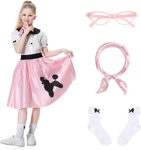 زي yolsun الوردي للفتيات في الخمسينيات مع وشاح وردي in Kuwait