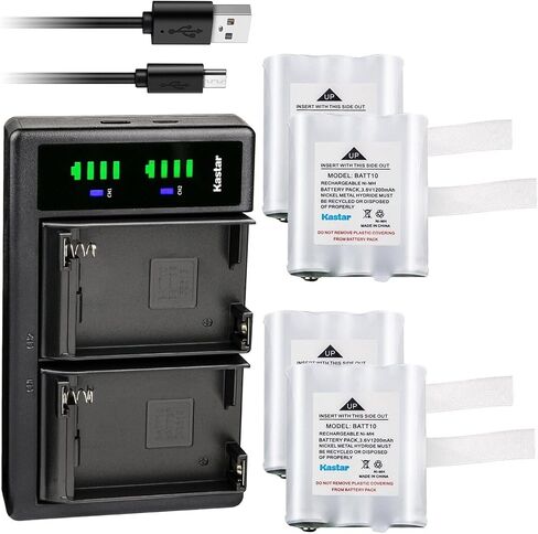 Kastar 4-Pack Battery and LTD2 Charger Compatible with Midland BATT10 BATT-10 AVP13 MID-AVP13 Battery, T71 T-71 T75 T-75 T77 T-77 T79 T-79, X-Talker T71 T-71 T75 T-75 T77 T-77 T79 T-79 Two Way Radios in Saudi Arabia