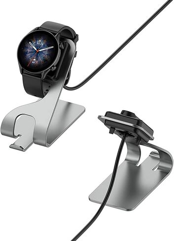 حامل شاحن بديل متوافق مع قاعدة شحن الساعة الذكية Amazfit GTR4/GTR4 Pro/GTS4/GTR3/ GTR3 Pro/GTS3/T-Rex 2(A2169)/T-Rex مع سلك كابل شاحن USB in Kuwait