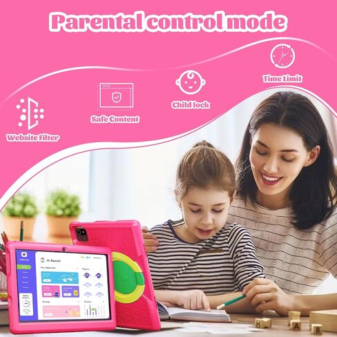 تابلت للأطفال، تابلت أندرويد 10.1 بوصة، ذاكرة وصول عشوائي 2 جيجابايت + ذاكرة وصول عشوائي 32 جيجابايت، شاشة لمس عالية الدقة ومكبرات صوت مزدوجة، كاميرات مزدوجة، 5000 مللي أمبير، حافظة واقية سميكة، شحن سريع in Saudi Arabia