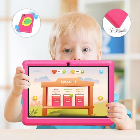 تابلت للأطفال، تابلت أندرويد 10.1 بوصة، ذاكرة وصول عشوائي 2 جيجابايت + ذاكرة وصول عشوائي 32 جيجابايت، شاشة لمس عالية الدقة ومكبرات صوت مزدوجة، كاميرات مزدوجة، 5000 مللي أمبير، حافظة واقية سميكة، شحن سريع in Saudi Arabia