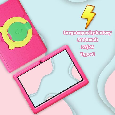 تابلت للأطفال، تابلت أندرويد 10.1 بوصة، ذاكرة وصول عشوائي 2 جيجابايت + ذاكرة وصول عشوائي 32 جيجابايت، شاشة لمس عالية الدقة ومكبرات صوت مزدوجة، كاميرات مزدوجة، 5000 مللي أمبير، حافظة واقية سميكة، شحن سريع in Saudi Arabia