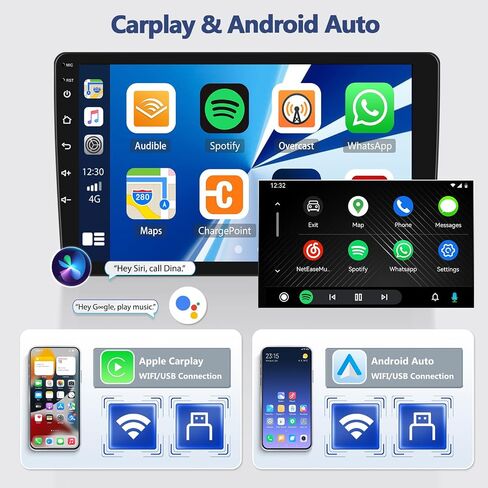 CAMECHO Radio for Jeep Grand Cherokee 1999-2004, Android 13 Car Stereo with Wireless Carplay & Android Auto, 2+32G 9" Touch Screen Car Radio with Bluetooth, FM/RDS,DSP, GPS, WiFi, Backup Camera in Saudi Arabia