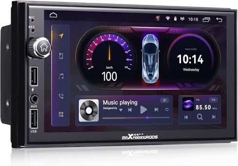 maXpeedingrods Double Din Car Stereo Radio with Wireless CarPlay & Android Auto, 7 Inch HD Touch Screen in-Dash GPS Navigation Head Unit, Bluetooth, Wi-Fi, USB Fast Charging, 2G+32G in Saudi Arabia