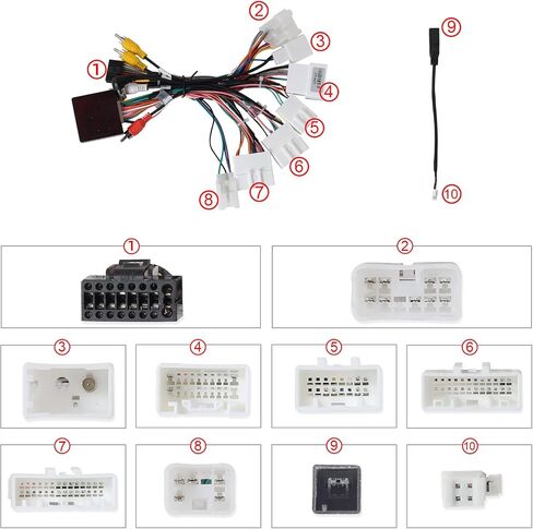 Power Retrofit Wiring Harness for Toyota Sienna 2011-2014 & Sequoia/Tundra 2007-2013 - CANBUS Decoder for 9/10.1'' Head Unit, Supports OEM Camera, Steering Wheel Control, and Original USB in Saudi Arabia