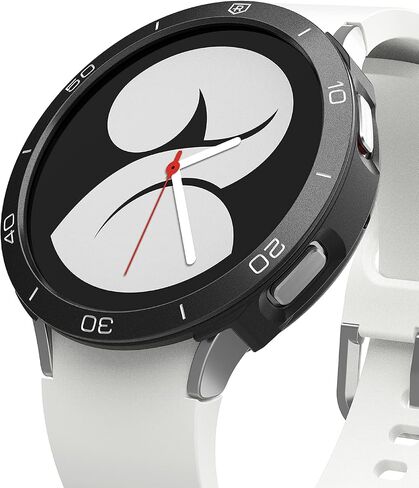 Ringke [Air Sports + Bezel Styling] Compatible with Samsung Galaxy Watch 4 40mm, Flexible Shockproof TPU Case with Adhesive Aluminum Frame Ring Cover - Black / 10 in Kuwait