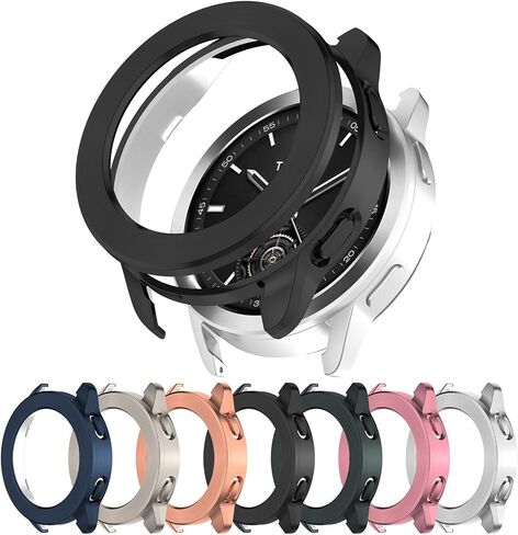 متوافق مع غطاء حماية Xiaomi Watch S3، غطاء حماية واقٍ للساعة الذكية PC مع حلقة إطار قابلة للدوران، ملحقات ساعة ناعمة ومتينة (أسود) in Saudi Arabia
