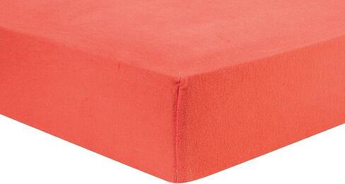 ملاءة سرير أطفال كورال ديلوكس من الفلانيل - فلانيل قطني بطباعة صلبة، مرجاني، مرن بالكامل، جيوب عميقة 25.4 سم، تناسب مرتبة سرير الأطفال القياسية مقاس 28 × 52 بوصة in Kuwait