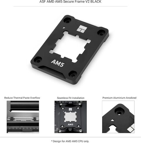 Thermalright AM5 Secure Frame Black V2 CPU Holder, AM5 Corrective Anti-Bending Fixing Avoiding capacitors, AM5 Secure Frame, AM5 Anti-Bending Contact Frame(ASF Black V2) in Saudi Arabia