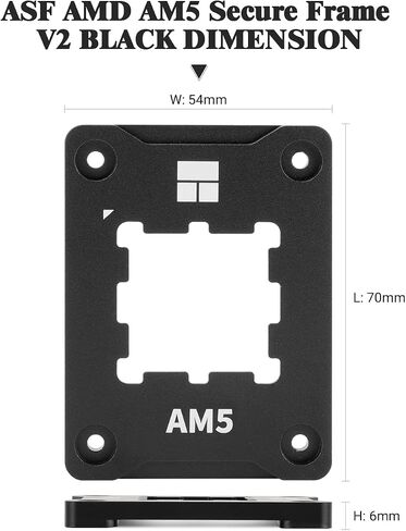 Thermalright AM5 Secure Frame Black V2 CPU Holder, AM5 Corrective Anti-Bending Fixing Avoiding capacitors, AM5 Secure Frame, AM5 Anti-Bending Contact Frame(ASF Black V2) in Saudi Arabia