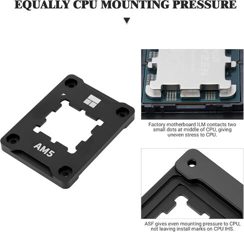 Thermalright AM5 Secure Frame Black V2 CPU Holder, AM5 Corrective Anti-Bending Fixing Avoiding capacitors, AM5 Secure Frame, AM5 Anti-Bending Contact Frame(ASF Black V2) in Saudi Arabia