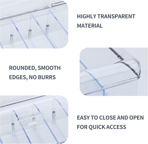 8 Grids Acrylic Cable Organizer Box Cable Management Box,Cable Tidy Box 20 Classified Stickers and 10 Cable Ties, Clear Power Cord Organizer with Removable Divider(Transparent) in Kuwait