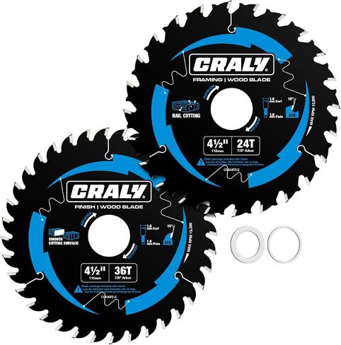 CRALY 3-3/8 Inch 36 Teeth Fine Finish Wood Cutting Circular Saw Blade, 15mm Arbor, Carbide Tipped, Thin Kerf, Black Ice™, for Plywood, MDF, OSB, Laminated, 3-Pack(C0336FF-3) in Saudi Arabia
