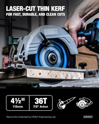 CRALY 3-3/8 Inch 36 Teeth Fine Finish Wood Cutting Circular Saw Blade, 15mm Arbor, Carbide Tipped, Thin Kerf, Black Ice™, for Plywood, MDF, OSB, Laminated, 3-Pack(C0336FF-3) in Saudi Arabia