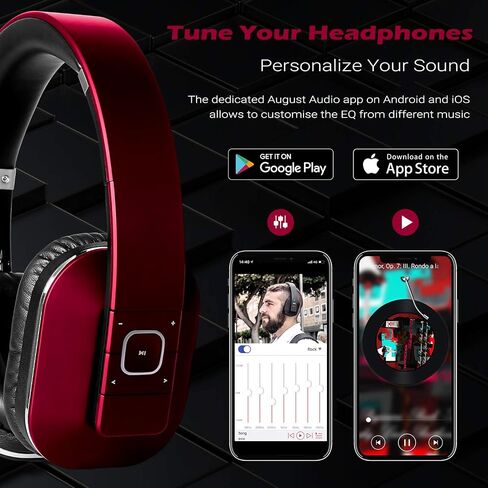 EQ App Over Ear Wireless Headphones - August EP650-Bass Rich Sound and Optimum Comfort - NFC and aptX LL Low Latency - [Black] in Saudi Arabia