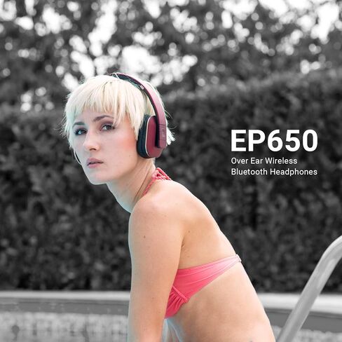 EQ App Over Ear Wireless Headphones - August EP650-Bass Rich Sound and Optimum Comfort - NFC and aptX LL Low Latency - [Black] in Saudi Arabia