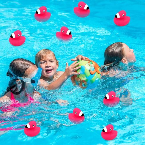 AOT 12PCS Flamingo Rubber Ducks,Mini Flamingo Rubber Ducks,Ducks for Cruise Ship with Tags,Jeep Ducks for Ducking Forflamingo Birthday Party Decorations in Kuwait