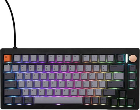 CIDOO C75 75% Rapid Trigger Mechanical Keyboard, Aluminum Keyboard with 4-Layer Padding, Wired Gaming Keyboard with Dynamic Keystrokes, Gateron Magnetic Switch, RGB for Win/Mac (Black) in Saudi Arabia