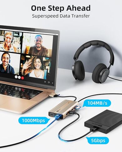 Displaylink Dock,Displaylink Docking Station Dual Monitor,10Gbps USB C Docking Station for MacBook M1/M2/M3/Windows,Laptop Docking Station with 2 HDMI 4K,2 PD 4K, Ethernet,USB 3.2,Mic/Audio,100W PD in Saudi Arabia