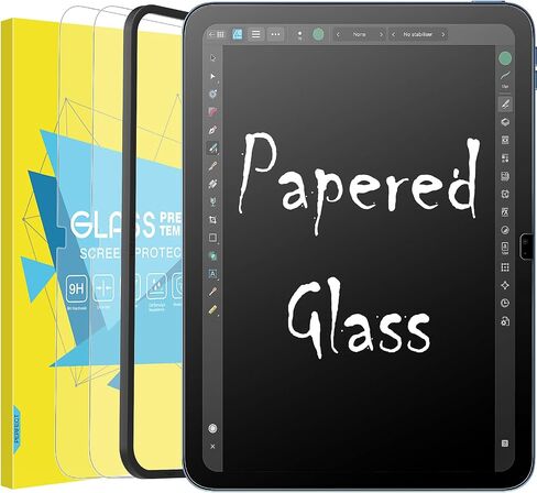 MoKo Paper Felt Tempered Glass Screen Protector Fit iPad 10th Generation 10.9-inch 2022, 2-Pack Anti-Scratch Film Anti-Glare Bubble-Free Paper-Matte Finish with Aligning Frame in Saudi Arabia