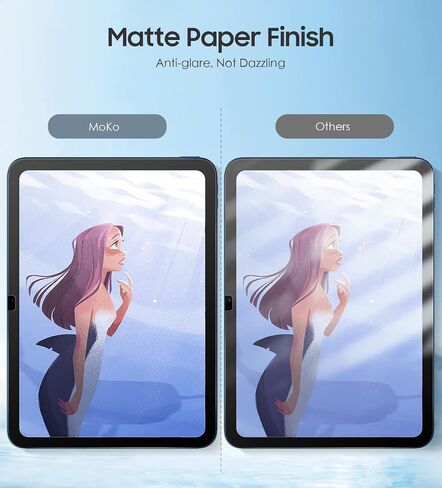 MoKo Paper Felt Tempered Glass Screen Protector Fit iPad 10th Generation 10.9-inch 2022, 2-Pack Anti-Scratch Film Anti-Glare Bubble-Free Paper-Matte Finish with Aligning Frame in Saudi Arabia