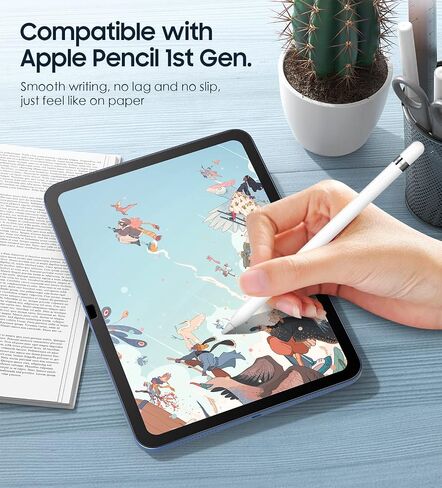 MoKo Paper Felt Tempered Glass Screen Protector Fit iPad 10th Generation 10.9-inch 2022, 2-Pack Anti-Scratch Film Anti-Glare Bubble-Free Paper-Matte Finish with Aligning Frame in Saudi Arabia