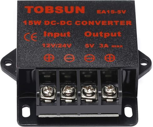 محول DC 12V 24V إلى 5V 3A محول DC الجهد المخفض منظم التنحي محول فرق الجهد وحدة محول التيار الكهربائي (12V/24V إلى 5V 3A) in Saudi Arabia