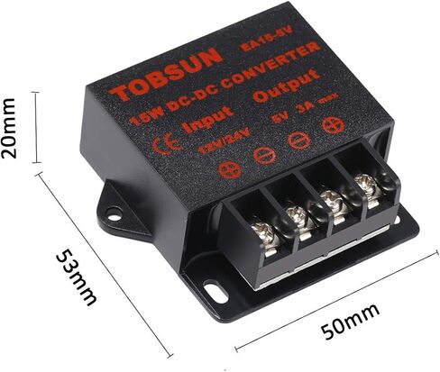 محول DC 12V 24V إلى 5V 3A محول DC الجهد المخفض منظم التنحي محول فرق الجهد وحدة محول التيار الكهربائي (12V/24V إلى 5V 3A) in Saudi Arabia