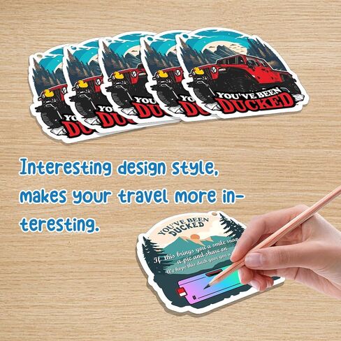 Duck Duck Tags, You 've Been Ducked Card, Duck Duck Ducking Game Card, Car Duck Tags for Rubber Ducks Design with Round Hole and Rubber Bands 35Pack Set (Blue-7FD230) in Kuwait