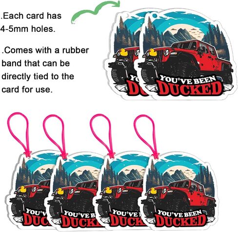 Duck Duck Tags, You 've Been Ducked Card, Duck Duck Ducking Game Card, Car Duck Tags for Rubber Ducks Design with Round Hole and Rubber Bands 35Pack Set (Blue-7FD230) in Kuwait