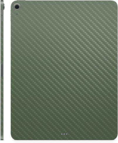 Carbon Fiber Tablet Skin Compatible with Apple iPad Air 13 (M2) 2024 - Solid Olive - Premium 3M Vinyl Protective Wrap Decal Cover - Easy to Apply | Crafted in The USA by MightySkins in Saudi Arabia