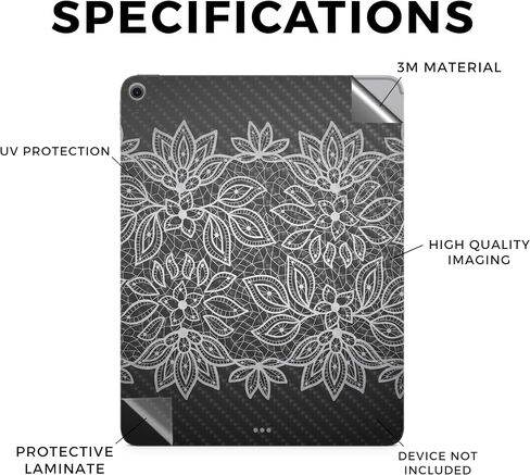 Carbon Fiber Tablet Skin Compatible with Apple iPad Air 11 (M2) 2024 - Antique Marble - Premium 3M Vinyl Protective Wrap Decal Cover - Easy to Apply | Crafted in The USA by MightySkins in Saudi Arabia