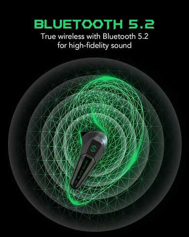 Black Shark Bluetooth Earbuds Wireless with 45ms Ultra-Low Latency, Gaming 5.2, Dual Modes, 10mm Driver, 35H Play Time, IPX4 Waterproof, Built-in Mic - Lucifer T1 in Saudi Arabia