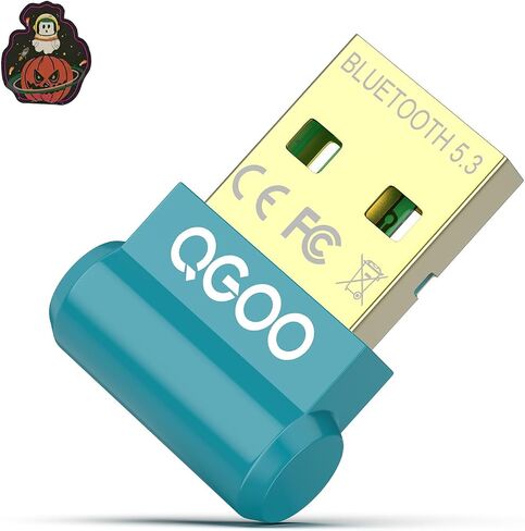 محول بلوتوث USB للكمبيوتر الشخصي - QGOO Bluetooth Dongle 5.3 EDR، مستقبل بلوتوث لاسلكي للكمبيوتر المكتبي والكمبيوتر المحمول بلوتوث Windows 8.1/10/11 (green-096) in Saudi Arabia