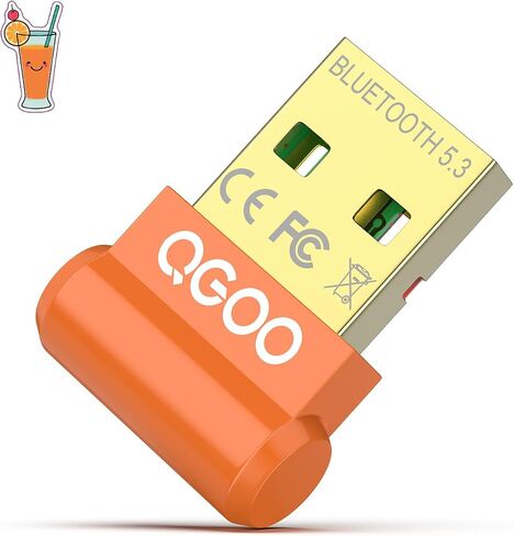 USB Bluetooth Adapter for PC - QGOO Bluetooth Dongle 5.3 EDR, Wireless Bluetooth Receiver for Desktop Computer Laptop Bluetooth Windows 8.1/10/11（orange-191） in Saudi Arabia