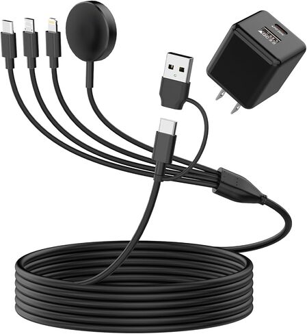 كابل شاحن ساعة سريع 4 في 2 USB C لشاحن ساعة سامسونج جالاكسي، قاعدة شحن محمولة لساعة سامسونج جالاكسي 5/5 برو/4/4 كلاسيك/3/أكتيف 2/أكتيف، جالاكسي S23/S22/S20 Galaxy Buds iOS 6FT in Kuwait