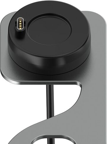 حامل قاعدة سطح مكتب معدني مضاد للانزلاق لـ Garmin Venu 3/Venu 3S/Vivoactiv 5 مع كابل قاعدة شحن، محطة حامل بديلة للساعة الذكية (رمادي) in Saudi Arabia