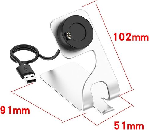 حامل قاعدة سطح مكتب معدني مضاد للانزلاق لـ Garmin Venu 3/Venu 3S/Vivoactiv 5 مع كابل قاعدة شحن، محطة حامل بديلة للساعة الذكية (رمادي) in Saudi Arabia