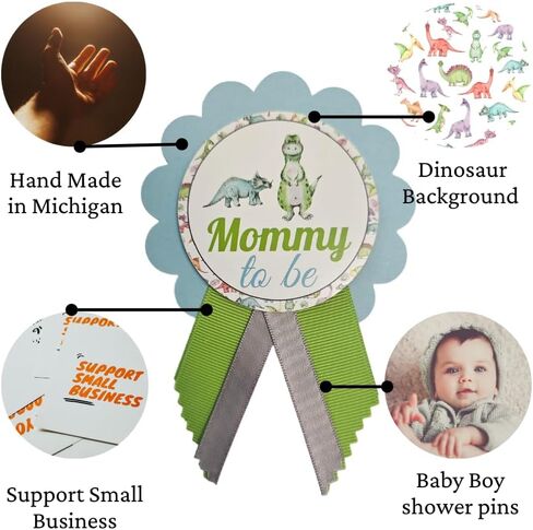 Dinosaur Baby Shower Pins for Mommy Daddy Grandma Jungle Family to wear, It's a Boy Baby Sprinkle in Saudi Arabia
